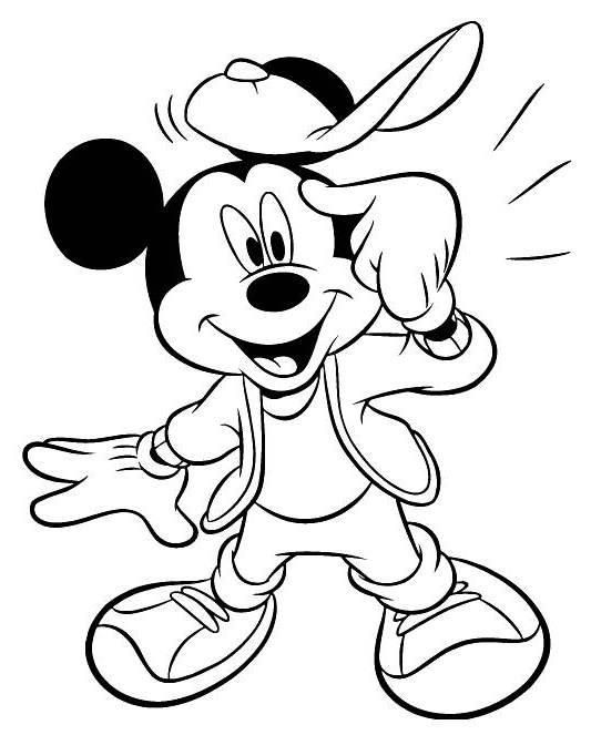 Desenho de Mickey Mouse para Colorir Download Grátis e Pintar