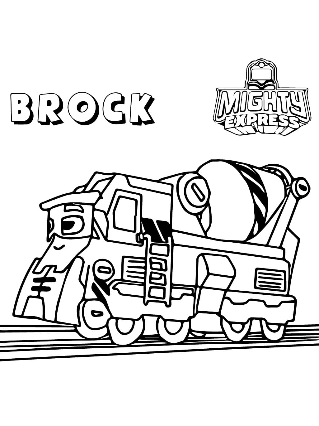 Desenho de Brock Mighty Express para Colorir e Pintar