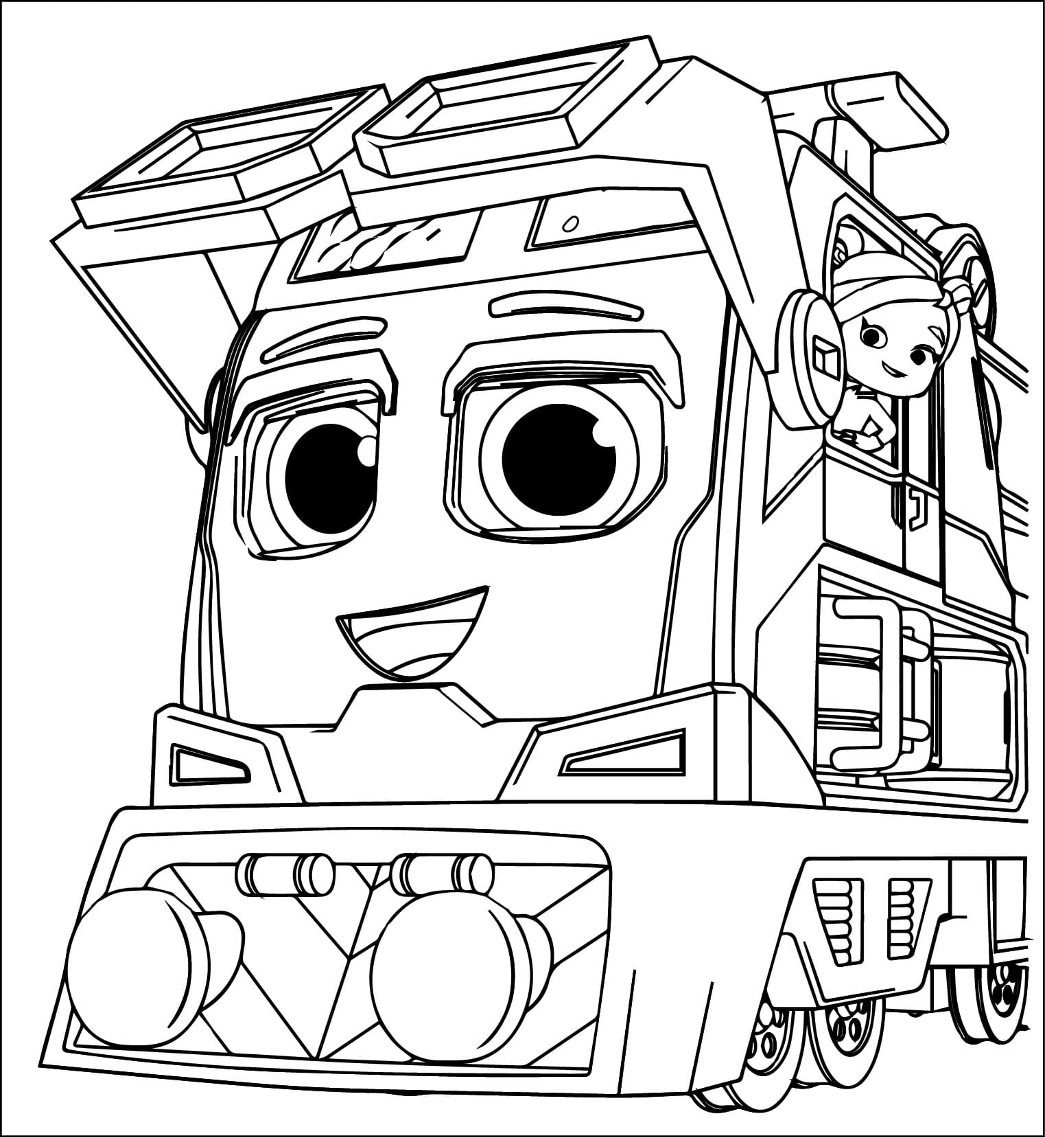 Desenho de Mighty Express Imprimivel para Crianças para Colorir e Pintar