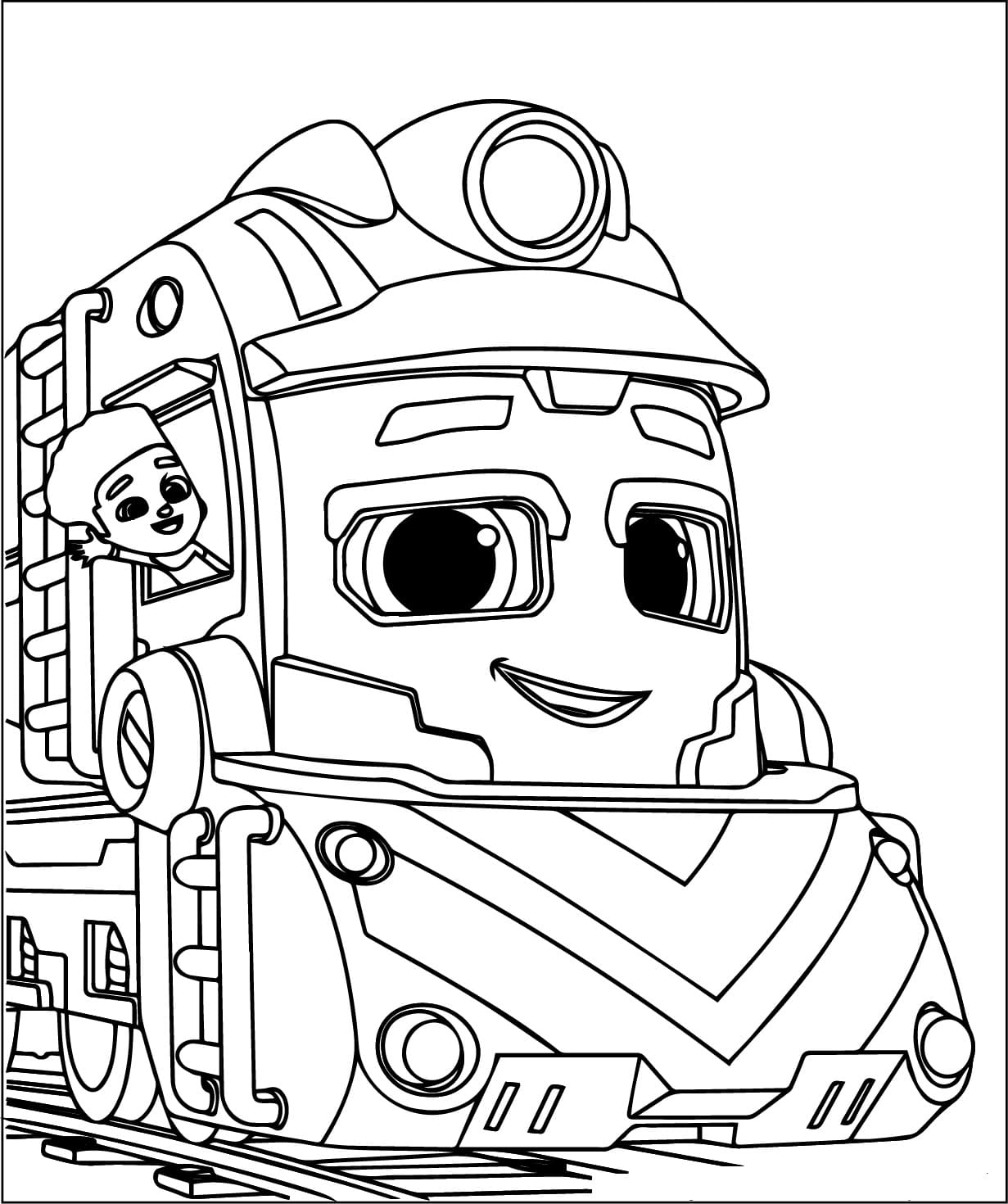 Desenho de Mighty Express Imprimivel para Colorir e Pintar