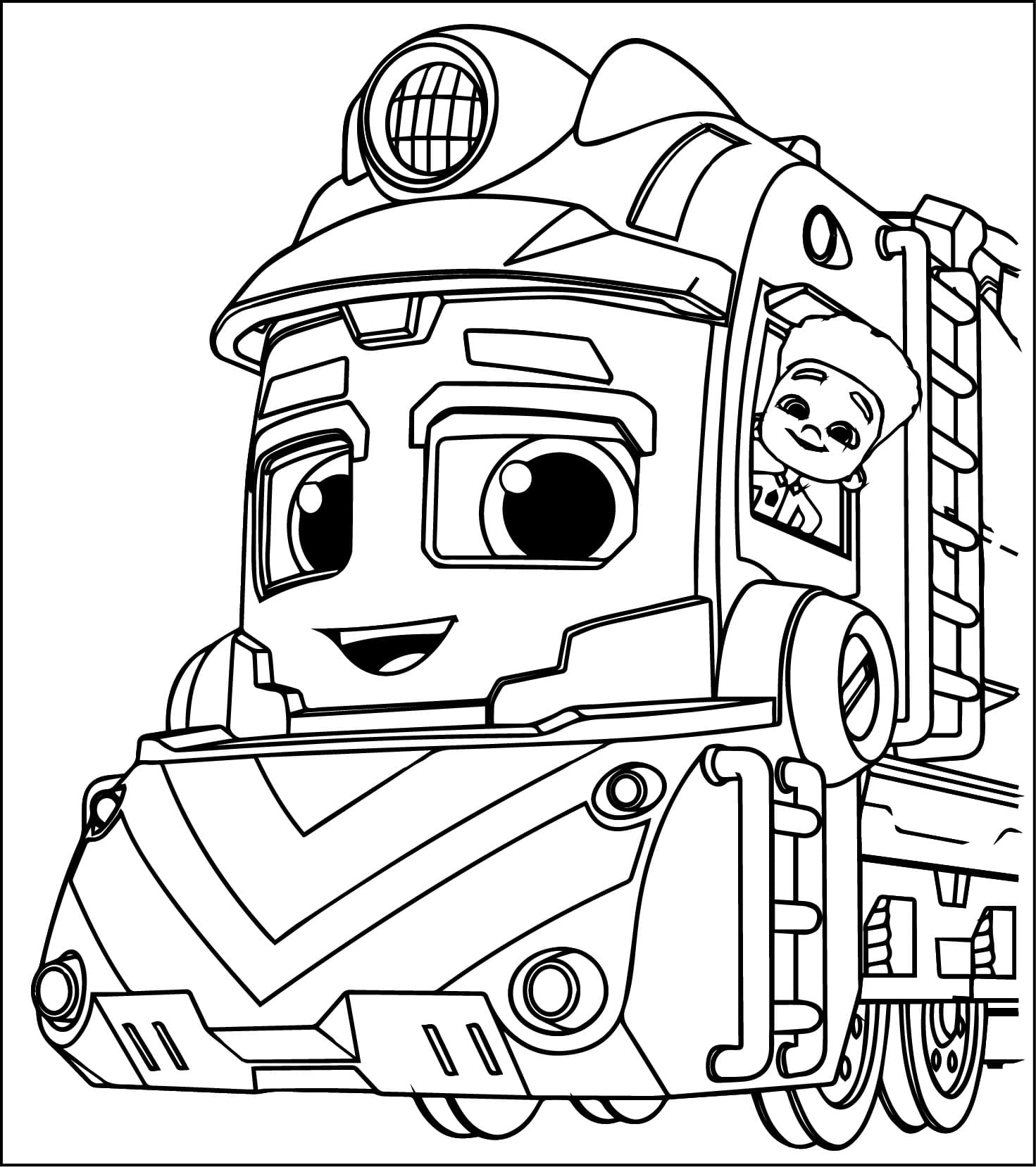 Desenho de Mighty Express para Crianças para Colorir e Pintar