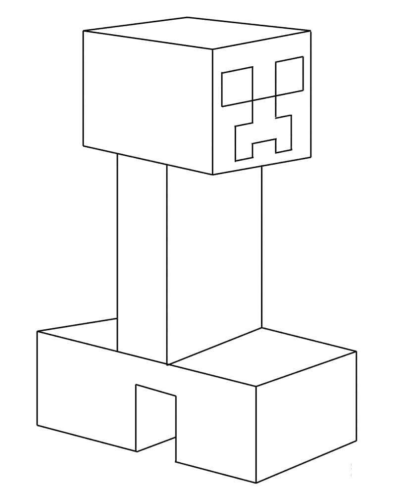 Desenho de Creeper de Minecraft para Colorir e Pintar