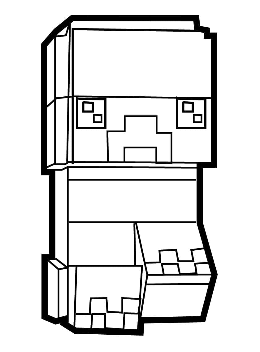 Desenho de Creeper em Minecraft para Colorir e Pintar