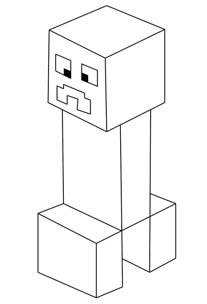 Desenho de Creeper Minecraft para Colorir e Pintar