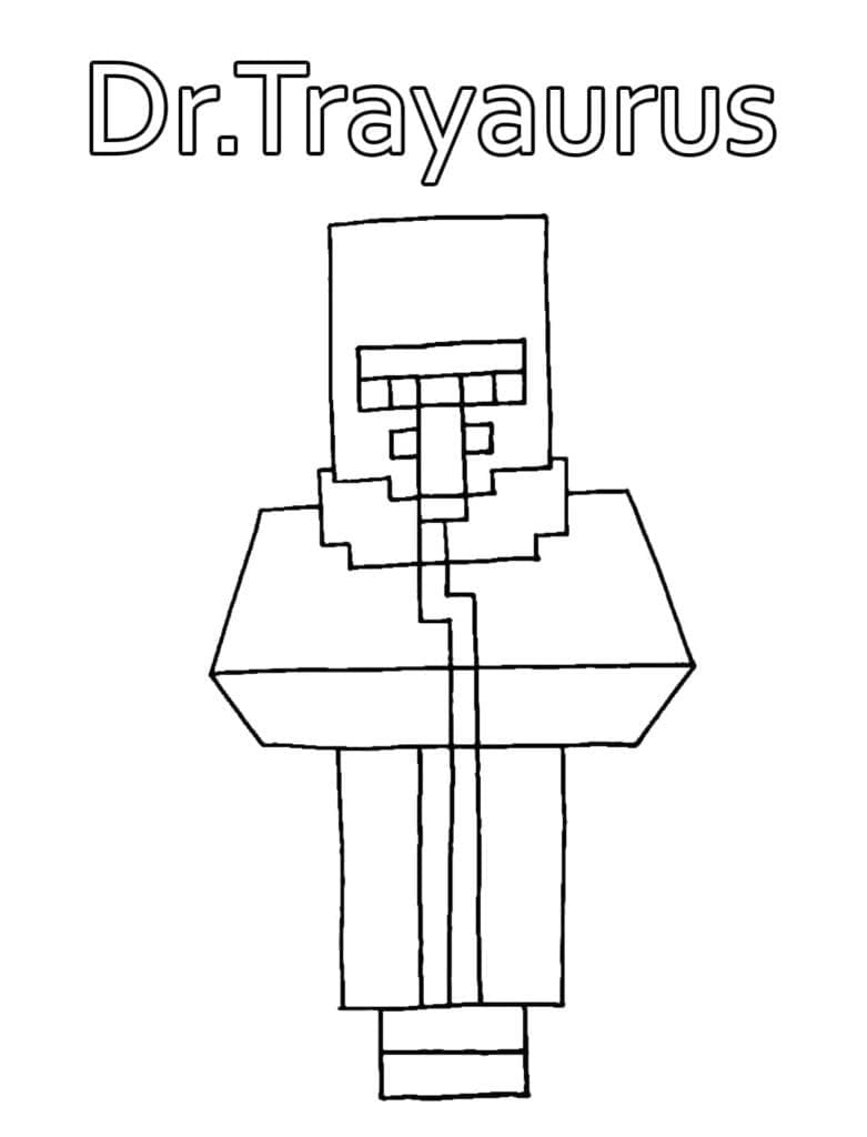Desenho de Dr Trayaurus de Minecraft para Colorir e Pintar