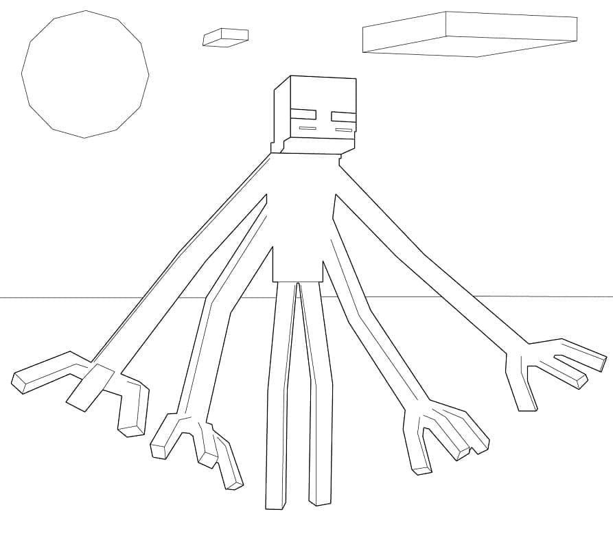 Desenho de Enderman para Colorir e Pintar