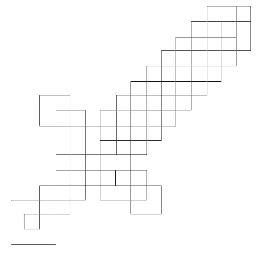 Desenho de Espada de Minecraft para Colorir e Pintar