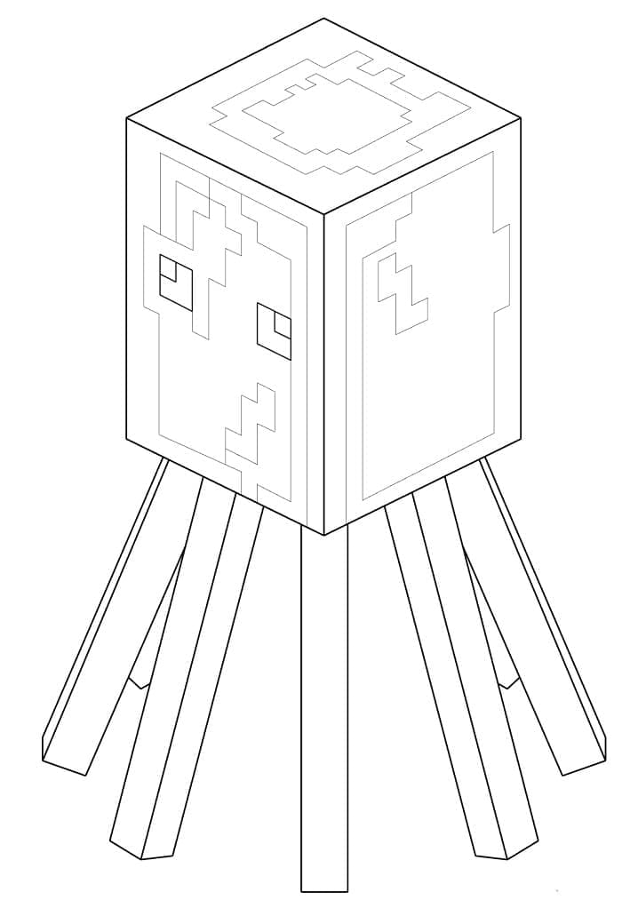 Desenho de Lula de Minecraft para Colorir e Pintar
