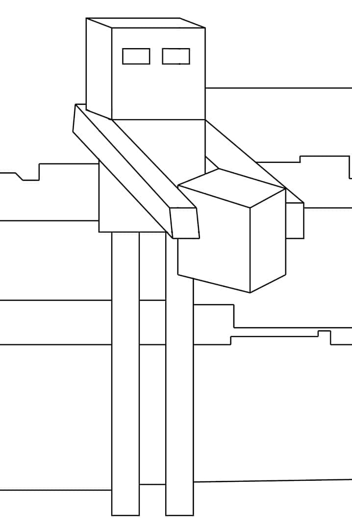 Desenho de Minecraft Enderman para Colorir e Pintar