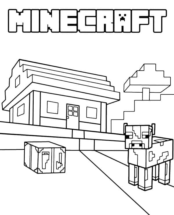 Desenho de Minecraft Grátis para Colorir e Pintar