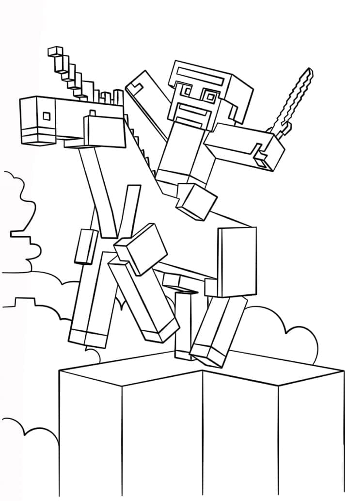 Desenho de Minecraft para Crianças para Colorir e Pintar