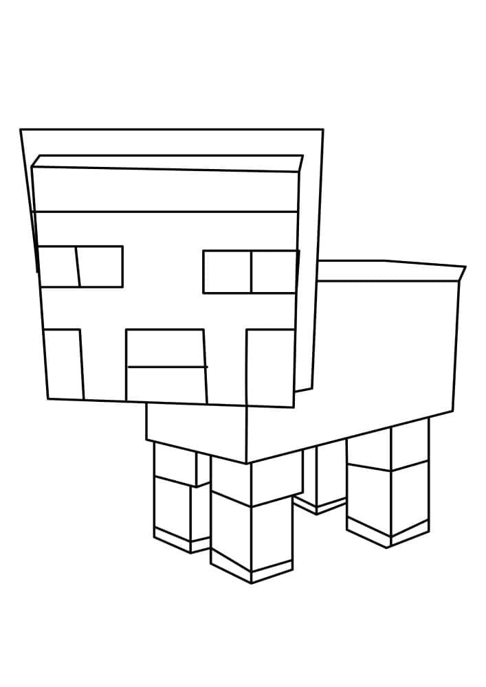 Desenho de Ovelhinha Minecraft para Colorir e Pintar