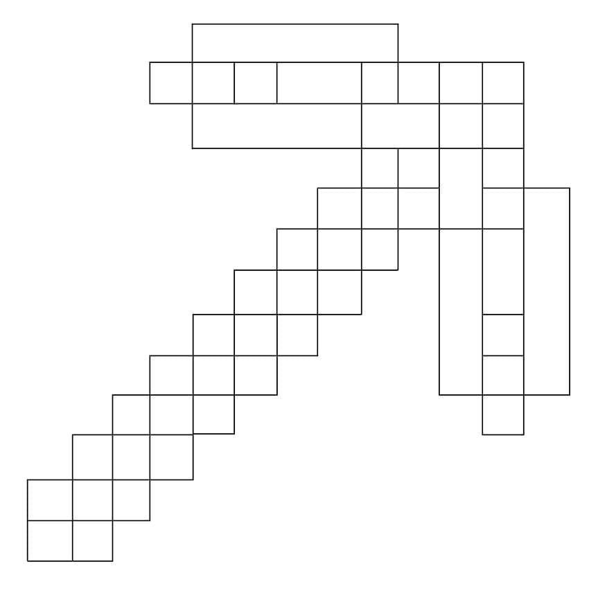 Desenho de Picaretá Minecraft para Colorir e Pintar