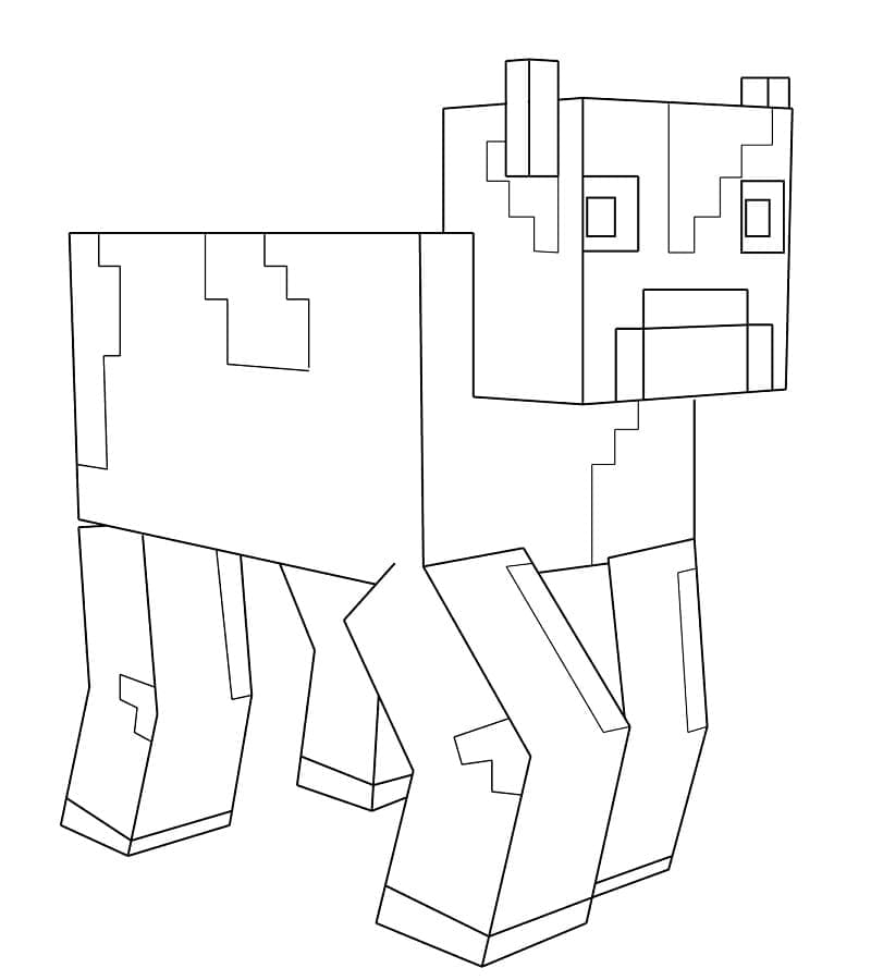 Desenho de Vaca Minecraft para Colorir e Pintar