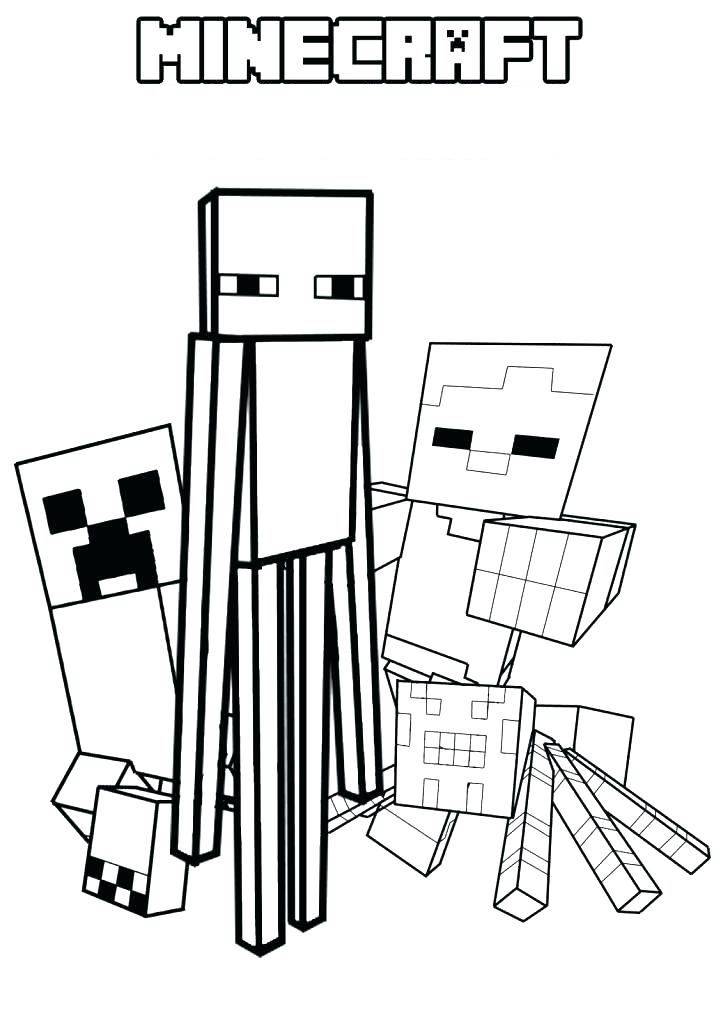 Desenho do Jogo Minecraft para Imprimir e Colorir de Graça e Pintar