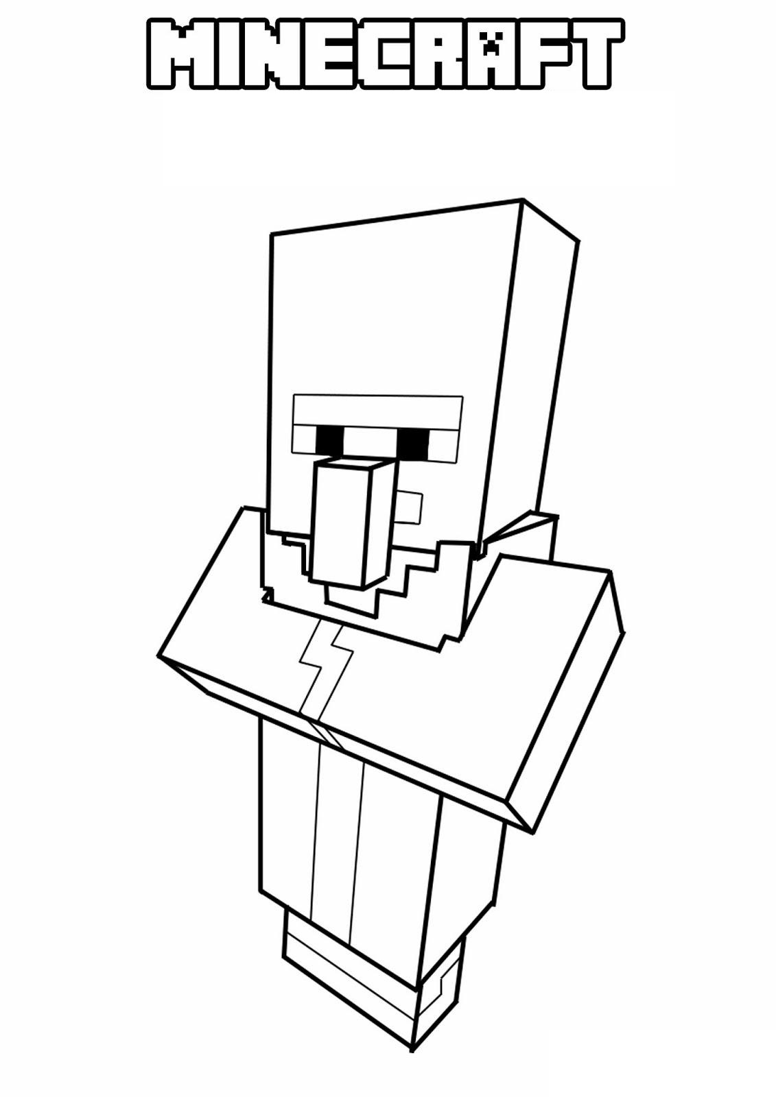 Desenho do Minecraft para Crianças Pintarem com Giz de Cera