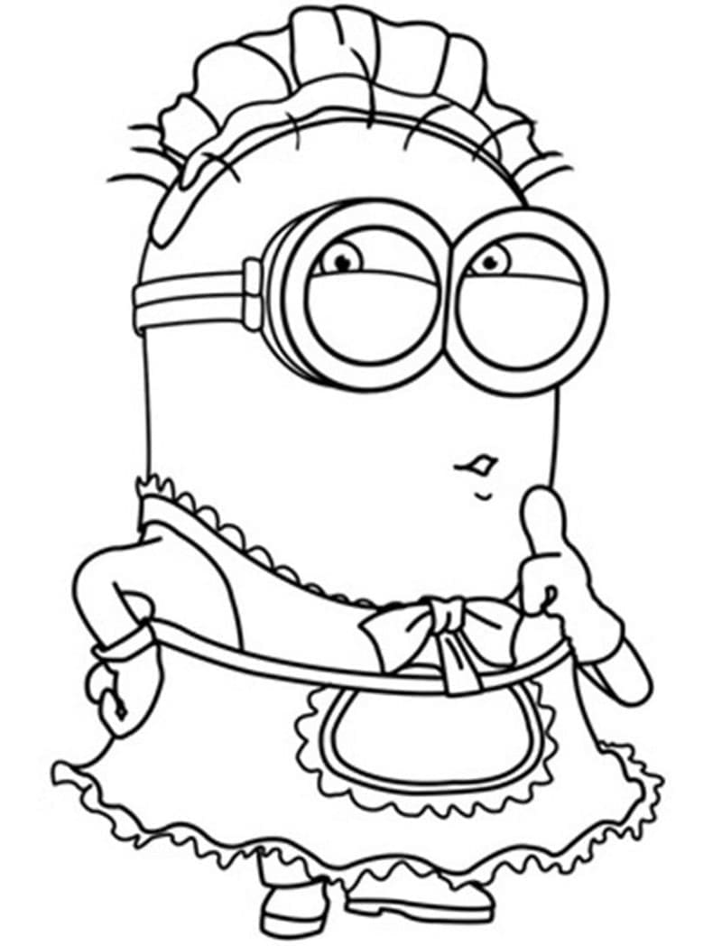 Desenho de Imagem de Minion para Colorir e Pintar
