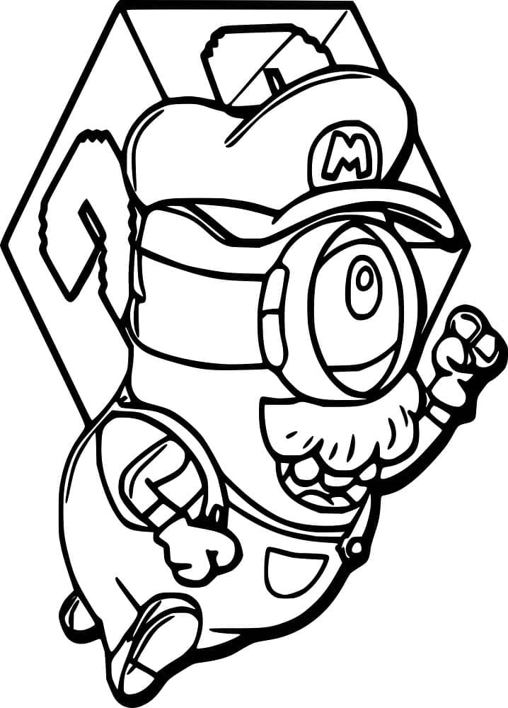 Desenho de Mário Minion para Colorir e Pintar
