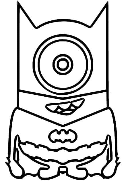 Desenho de Minion Batman para Colorir e Pintar