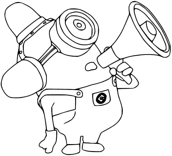 Desenho de Minion Carl para Colorir e Pintar