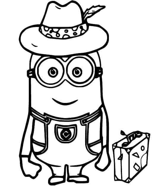 Desenho de Minion de Férias para Colorir e Pintar