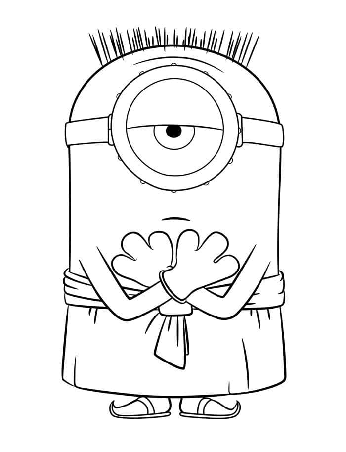 Desenho de Minion Engraçado para Colorir e Pintar