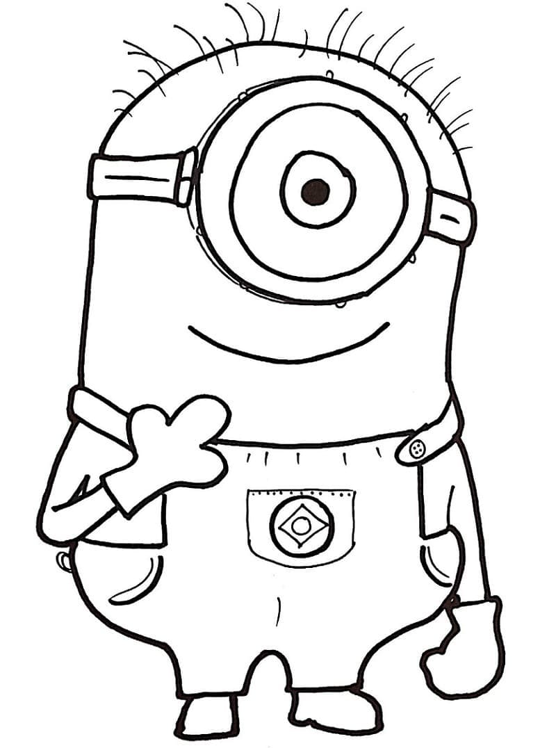 Desenho de Minion Fofo para Colorir e Pintar