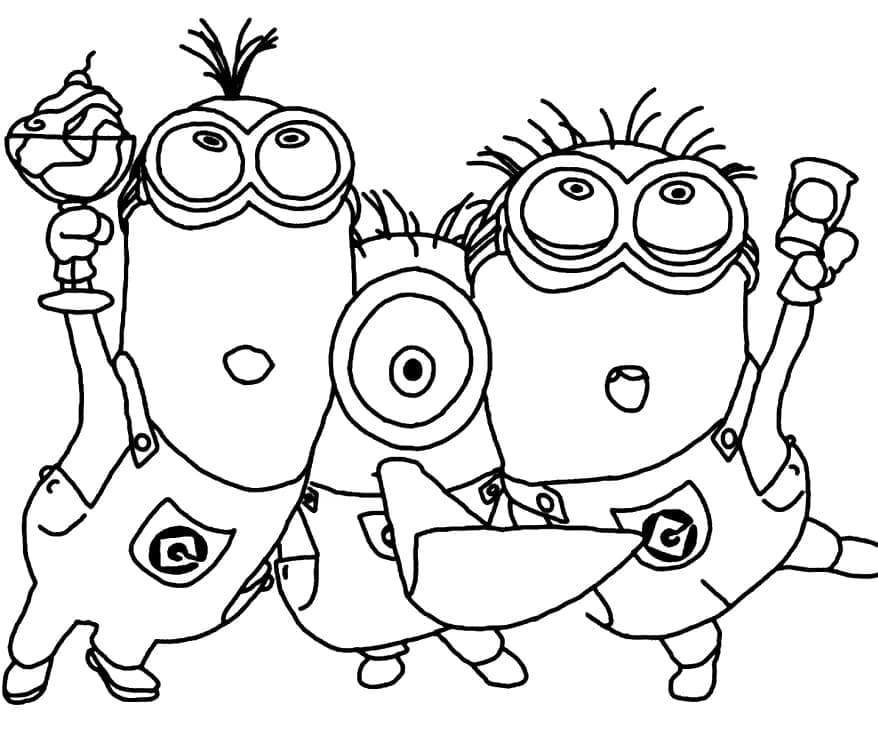 Desenho de Minion Grátis para Crianças para Colorir e Pintar
