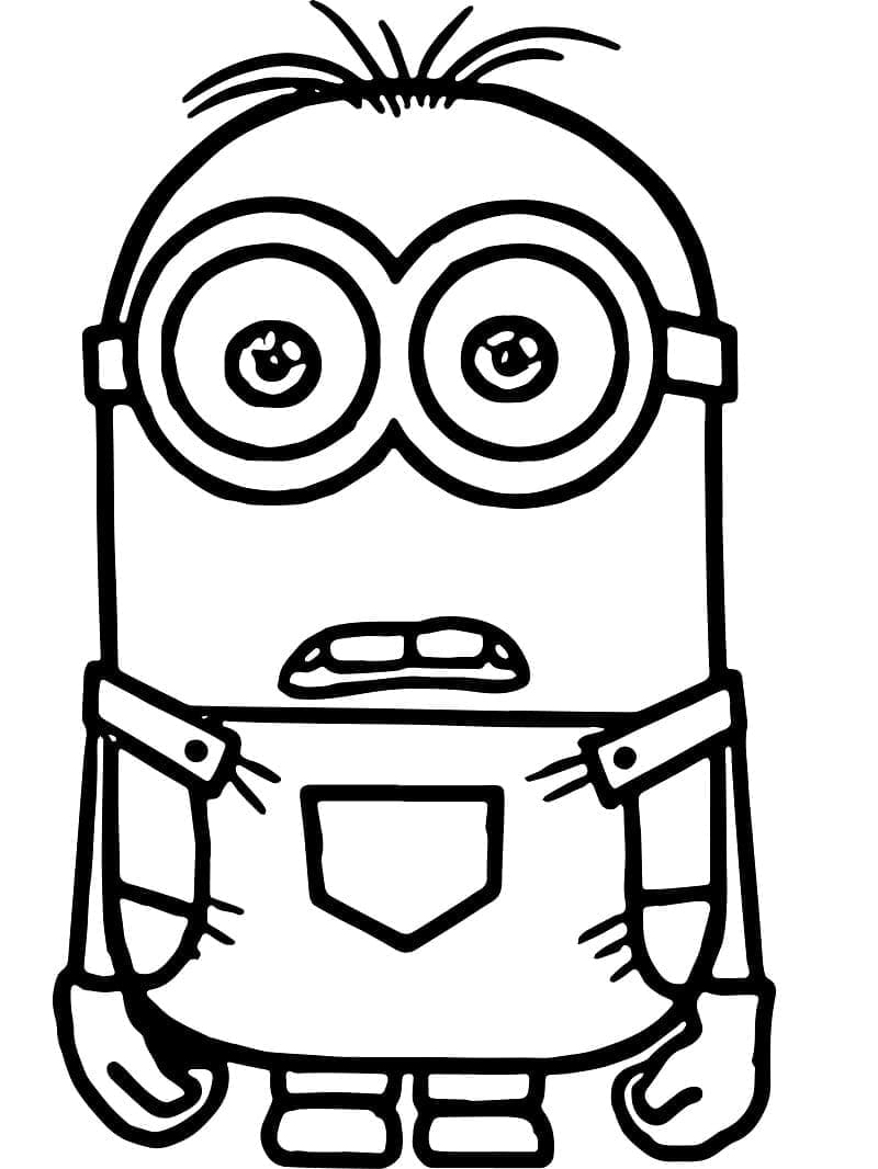 Desenho de Minion Kevin Engraçado para Colorir e Pintar