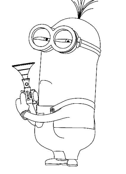 Desenho de Minion Kevin para Colorir e Pintar