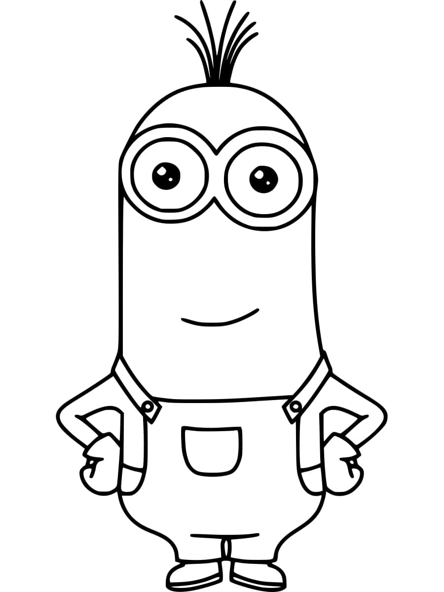 Desenho de Minion Kevin Sorridente para Colorir e Pintar