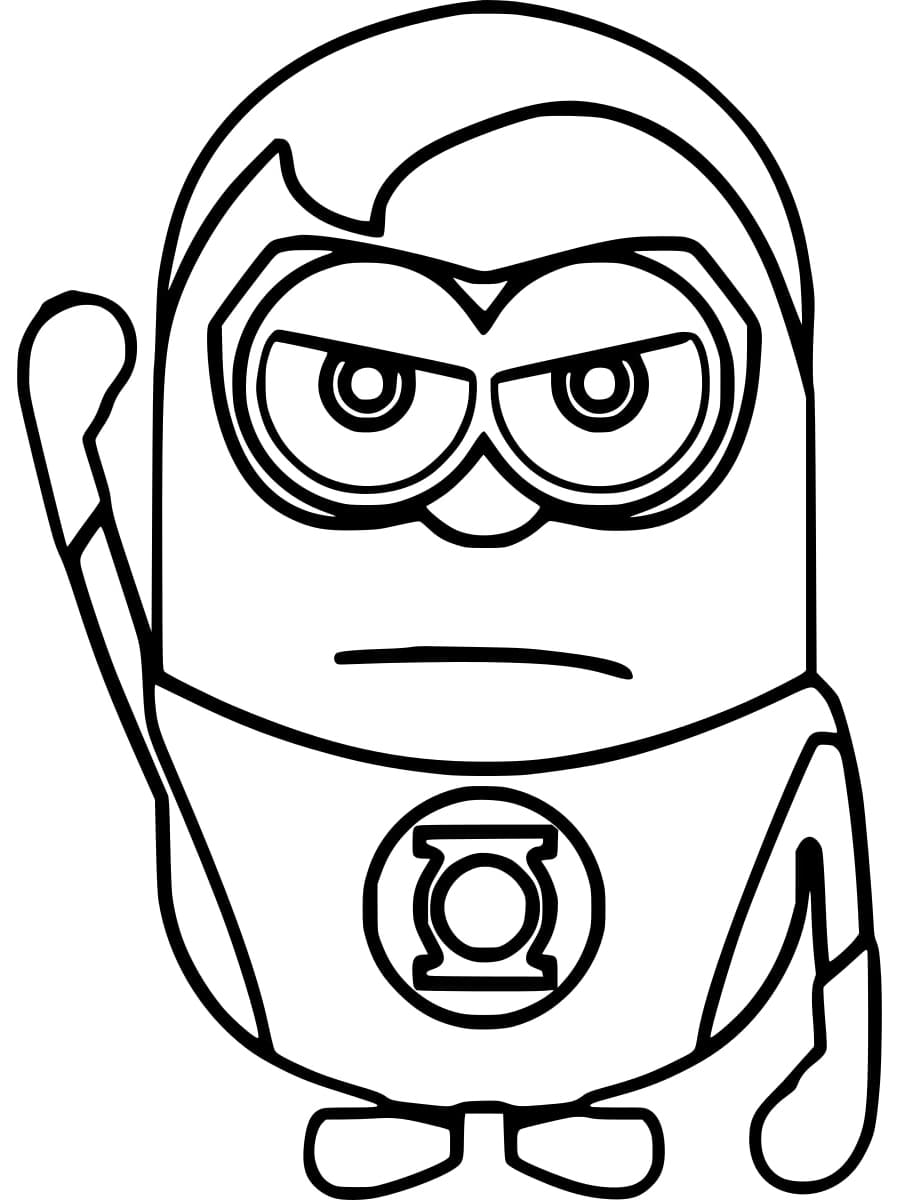 Desenho de Minion Lanterna Verde para Colorir e Pintar