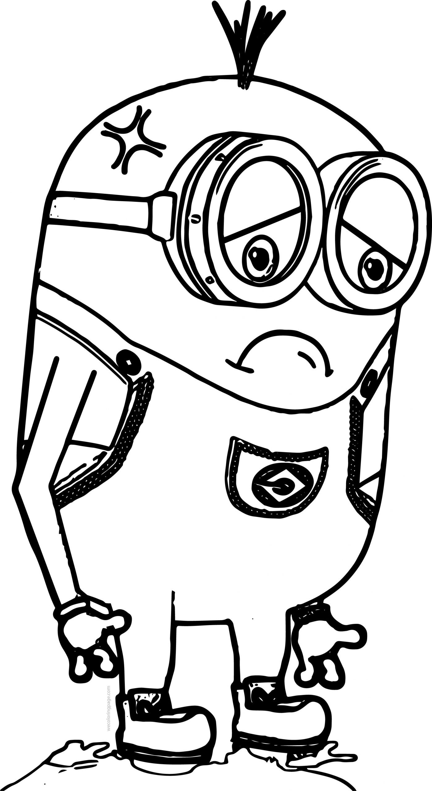 Desenho de Minions Triste para Pintar Grátis