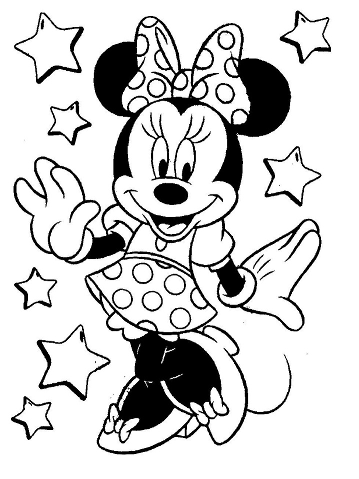 Desenho da Minnie Mouse para Colorir e Pintar