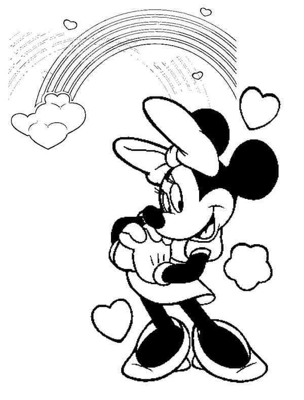 Desenho Minnie Adorável para Colorir e Pintar