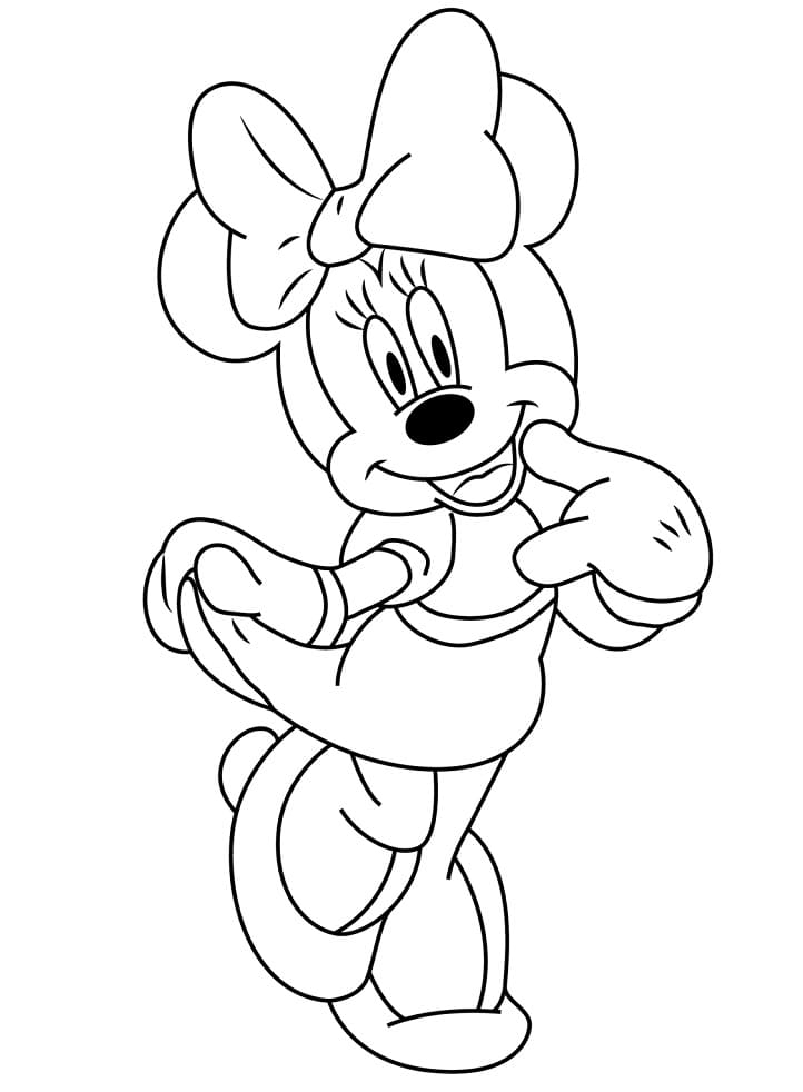 Desenho Minnie de Disney para Colorir e Pintar