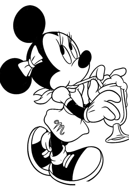 Desenho Minnie Fofa para Colorir e Pintar