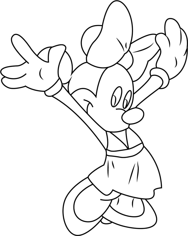 Desenho Minnie Mouse Linda para Colorir e Pintar