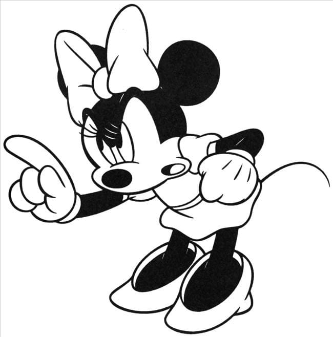 Desenho Minnie Mouse Zangada para Colorir e Pintar