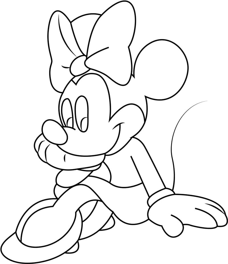 Desenho Minnie Sorrindo para Colorir e Pintar