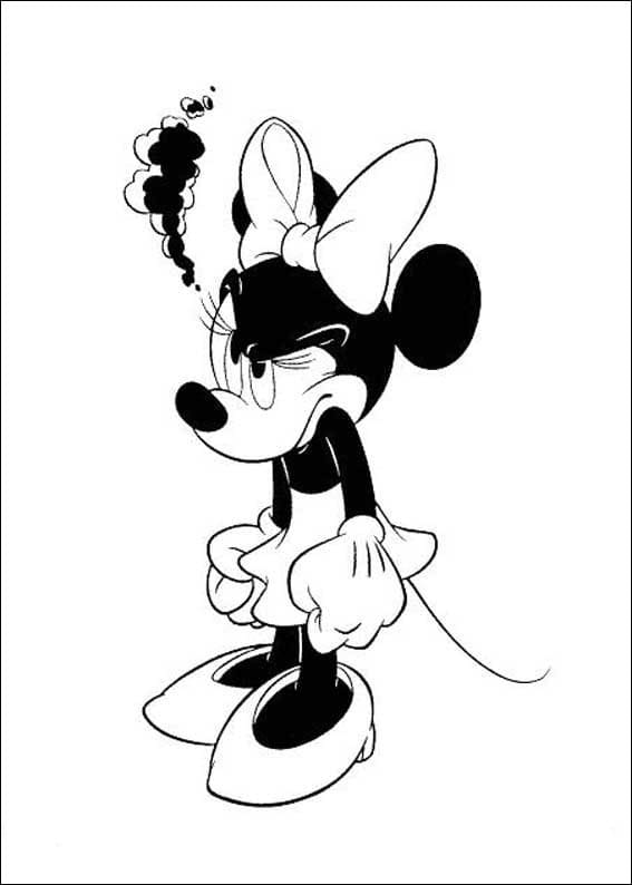 Desenho Minnie Zangada para Colorir e Pintar