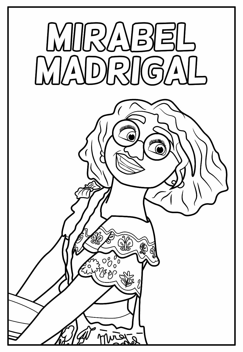 Desenho de Mirabel Madrigal para Colorir de Graça e Pintar