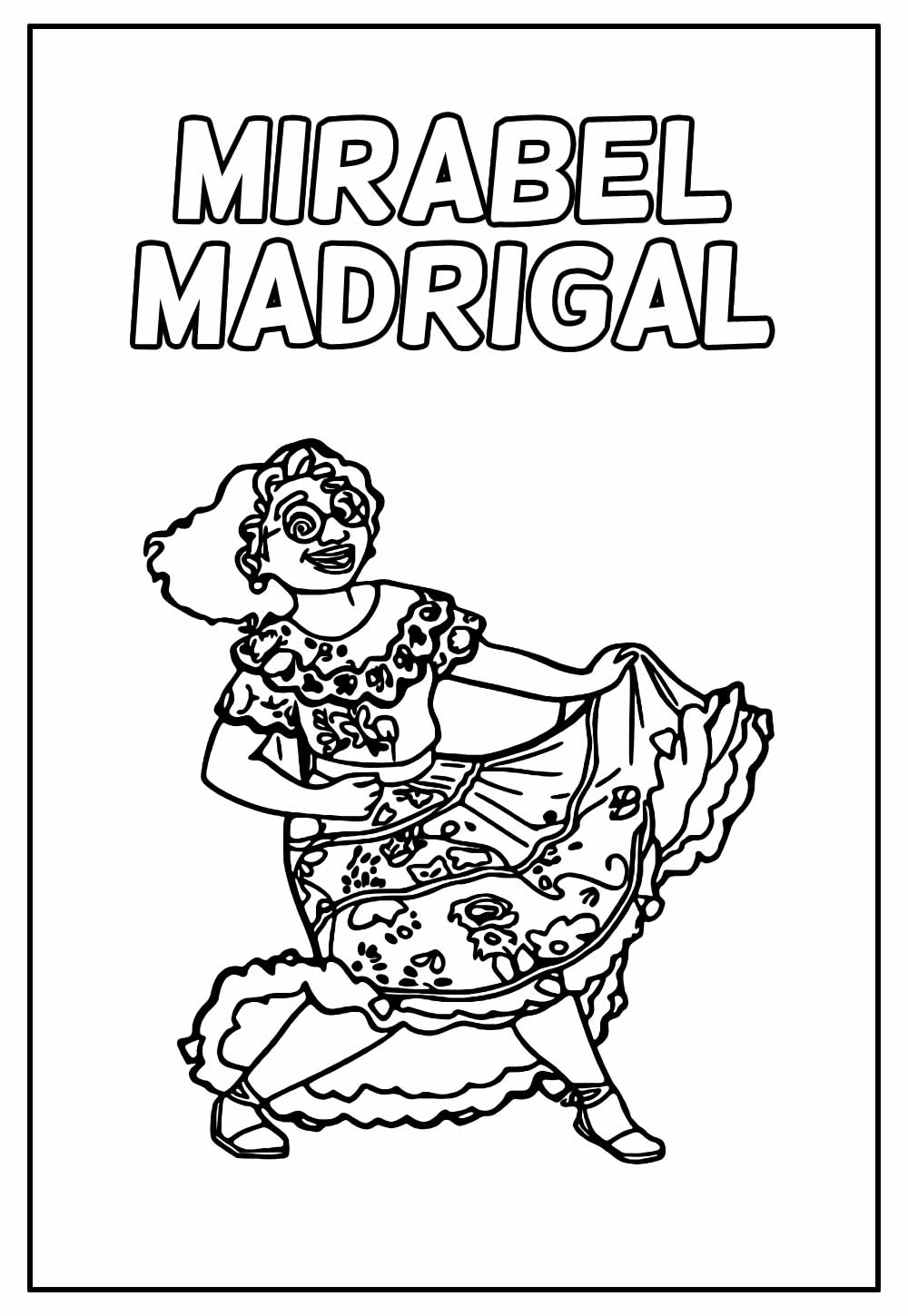 Desenho de Mirabel Madrigal Sê Divertindo Dançando para Colorir e Pintar