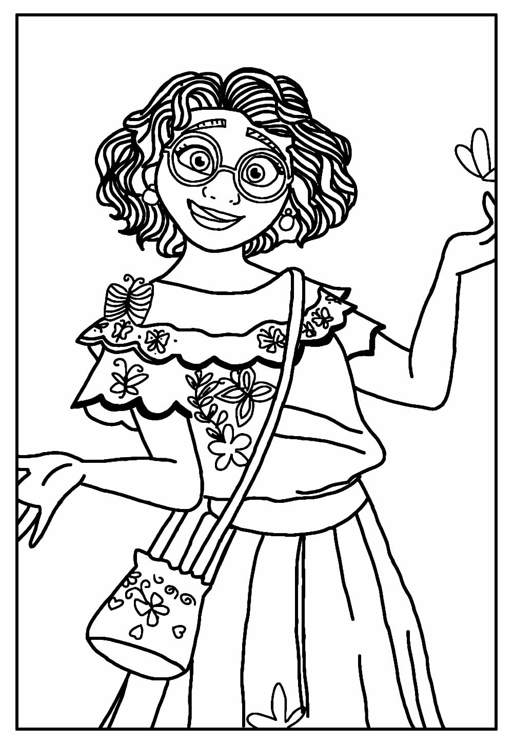 Desenho de Mirabel Madrigal Super Estilosa para Colorir e Pintar
