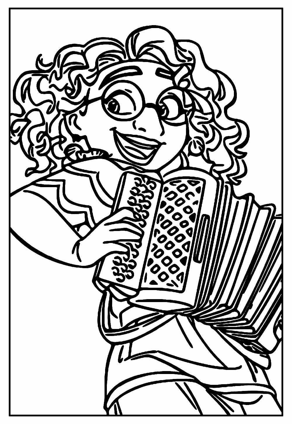 Desenho de Mirabel Madrigal Tocando Sanfona para Colorir e Pintar
