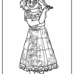 Desenho em Moldura da Mirabel Madrigal com Lindo Vestido para Colorir 150×150