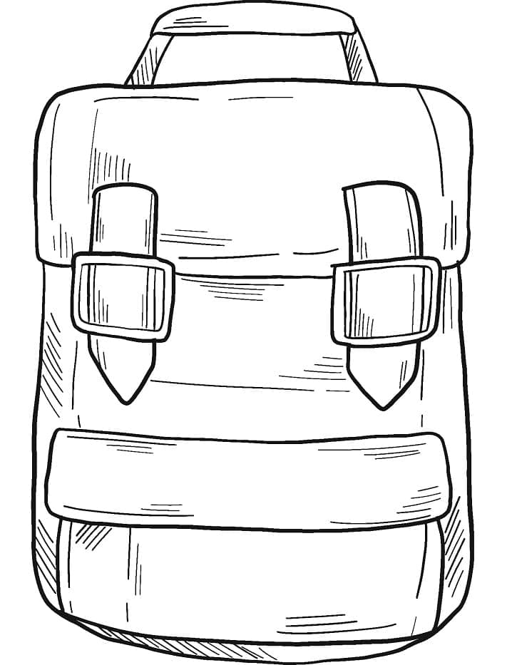 Desenho de Mochila Aberta para Colorir e Pintar
