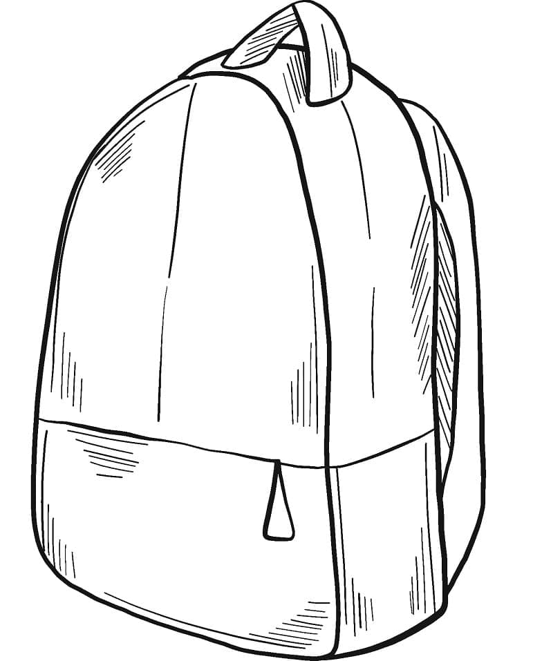 Desenho de Mochila Bonita para Colorir e Pintar