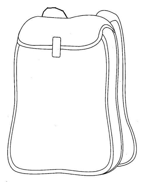 Desenho de Mochila com Zíper para Colorir e Pintar