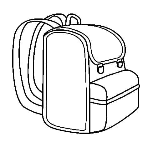 Desenho de Mochila Escolar para Colorir e Pintar